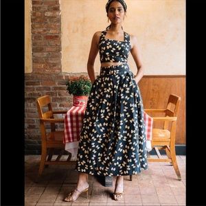 Rachel Antonoff Vinita Pleated Skirt (Pasta) Farfalle Print